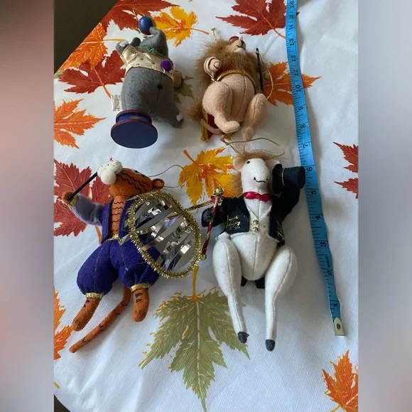 Lot of 4 Seasons of Cannon Falls Heart Felts Circus Animal Felt Ornaments - Picture 4 of 7